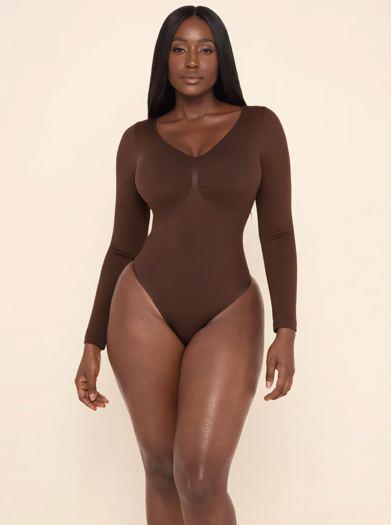 SculptLuxe Body Gainant — Manches Longues Contrôle Ventre