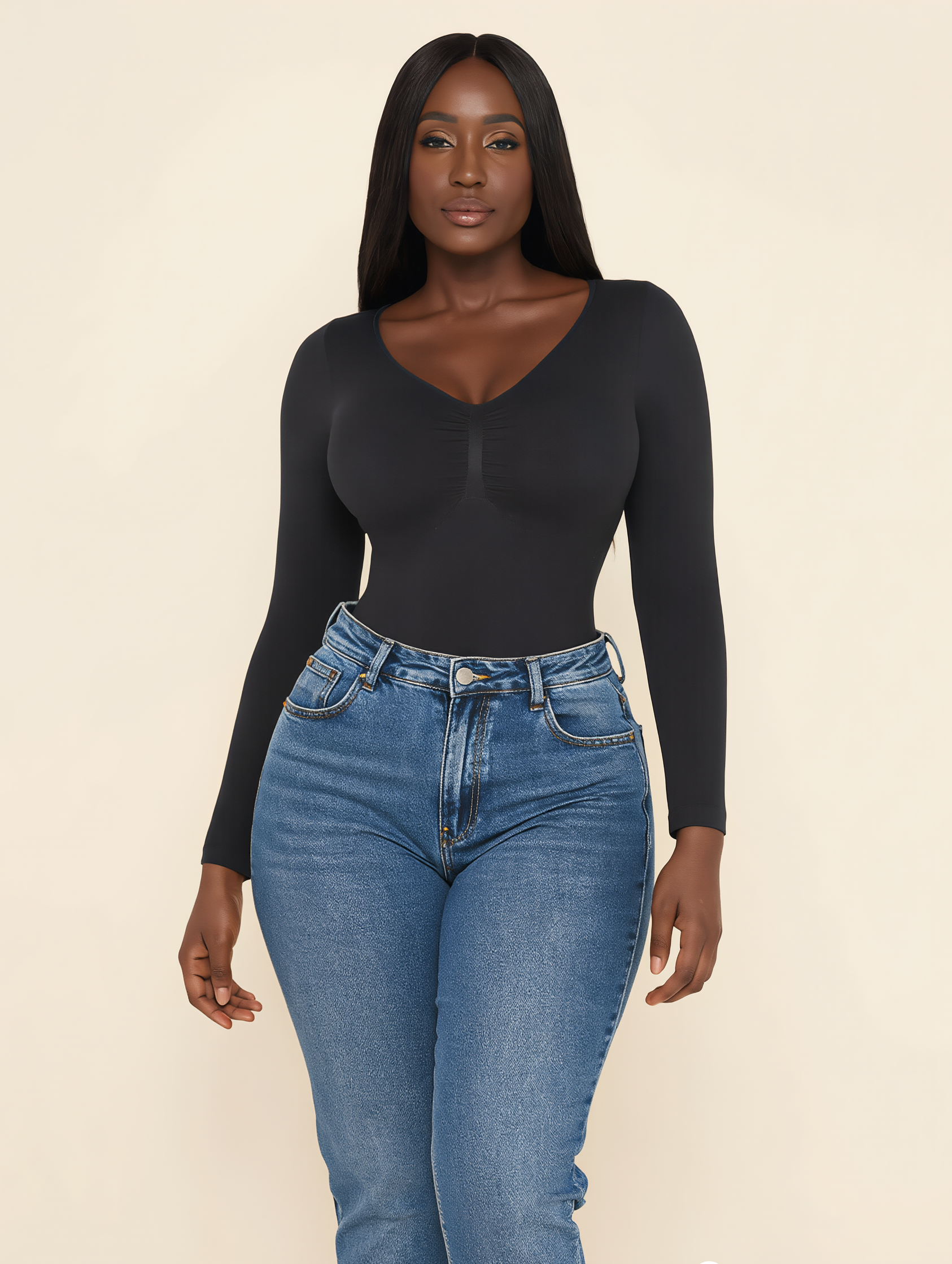 SculptLuxe Body Gainant — Manches Longues Contrôle Ventre